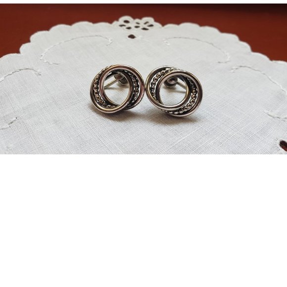 Vintage '50's Beau Sterling Silver Earrings - Picture 8 of 8